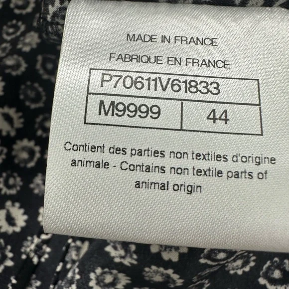 Chanel Coco Floral-Print Sleeveless Shirt Blouse in Black/White 44(US12) - Picture 5 of 12